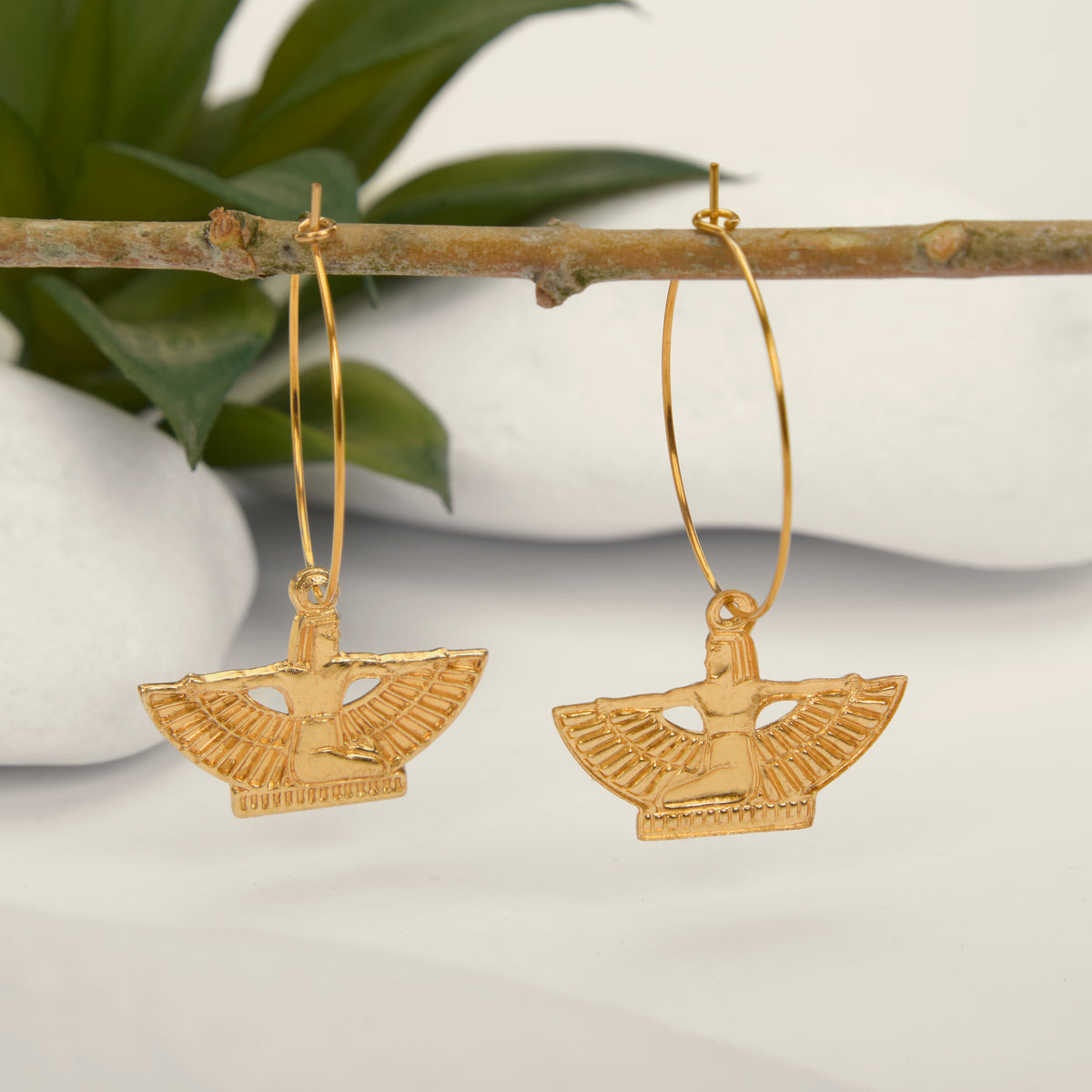 Isis Gold Hoop Earrings