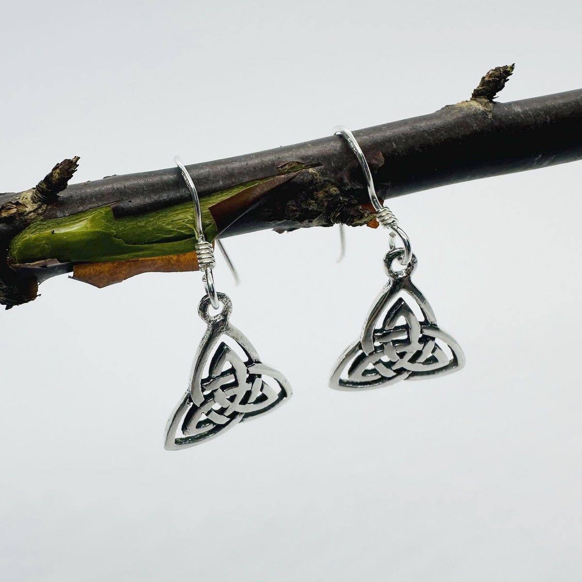 Sterling Silver Triple Triquetra Earrings