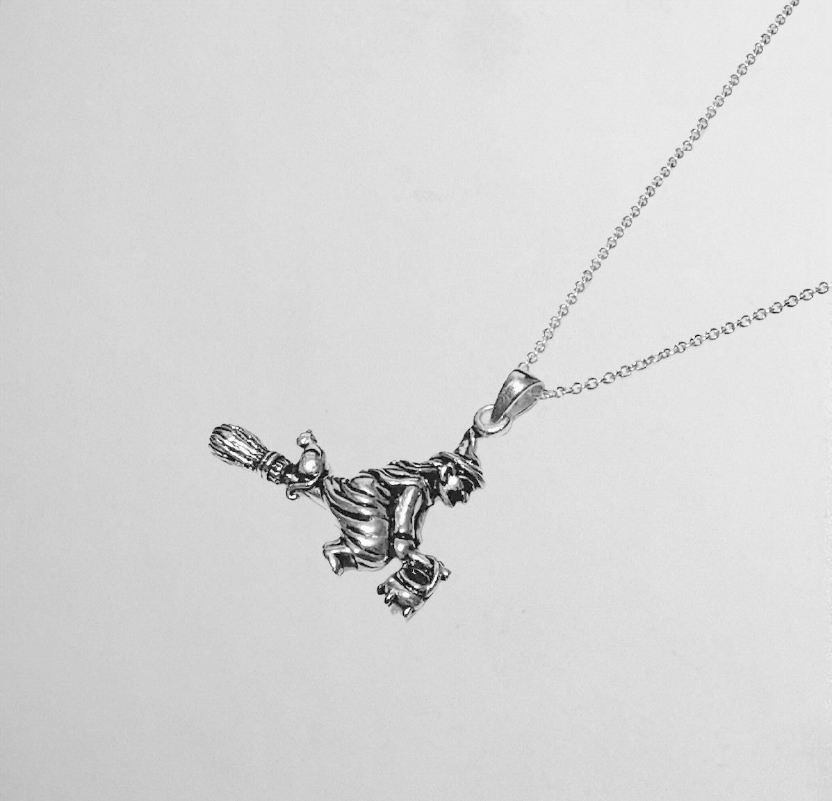 Sterling Silver Witch Pendant