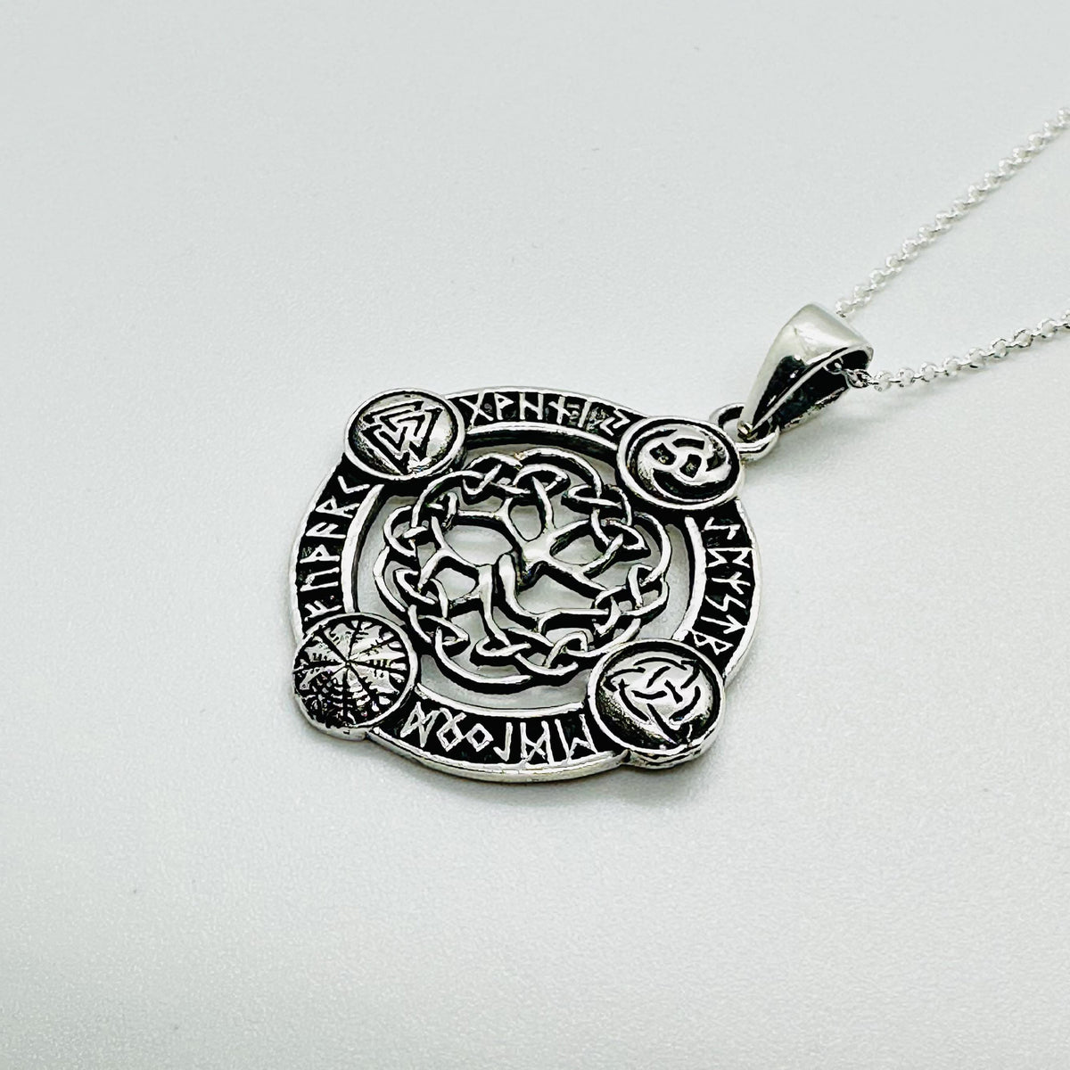 Stirling Silver Norse Runic Pendant