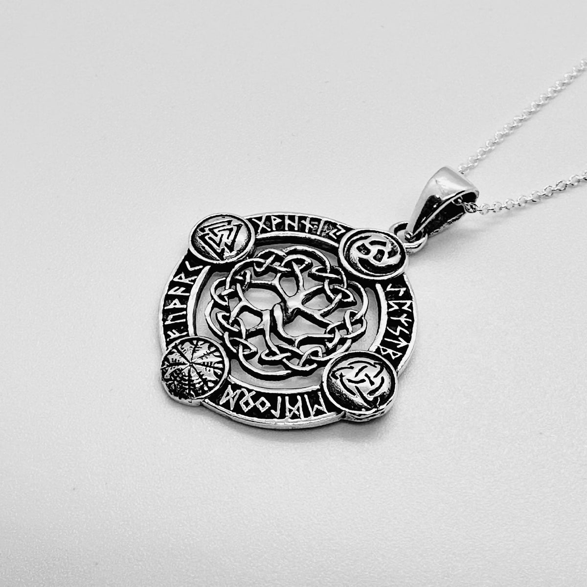 Sterling Silver Norse Runic Pendant